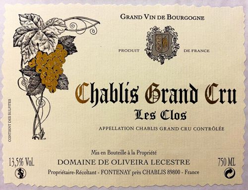 2018 Chablis Grand Cru "Les Clos" - Domaine De Oliveira Lecestre